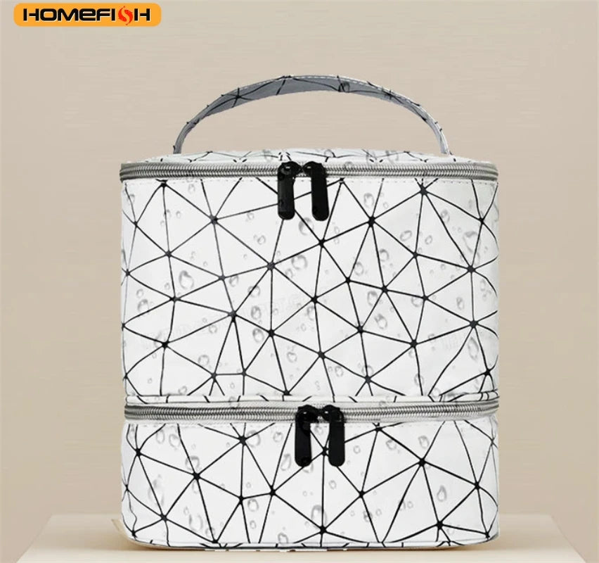 HOMEFISH Portable Double-layer Nail Polish Storage Bag Organizer Travel Essential Oil Storage Box Multi-function Storage Bag