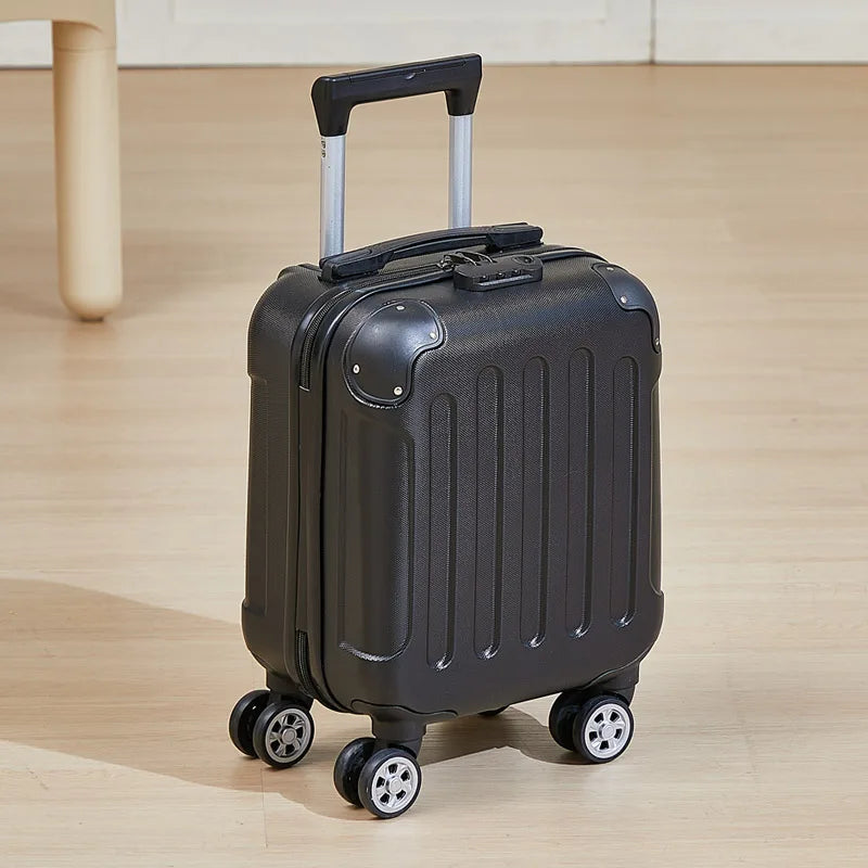 14 inch suitcase with phone holder for easy carrying during travel 360 degree roller suitcase for business purposes suitcase