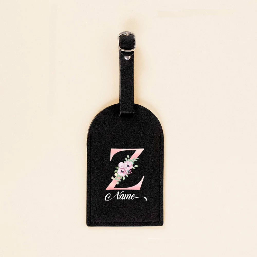 Personalised PU Leather Luggage Tag Initial with Name Suitcase Label Baggage Bags Tags Travel Accessorie Wedding Birthday Gift