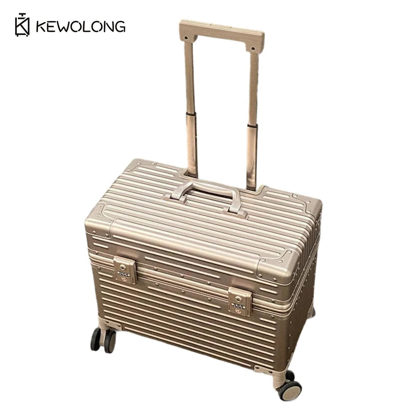 Right Angle Aluminum Suitcase, Top Opening Hard Shell Carry-On Luggage with 360° Spinner Wheels, Camera GearPhotography trolley