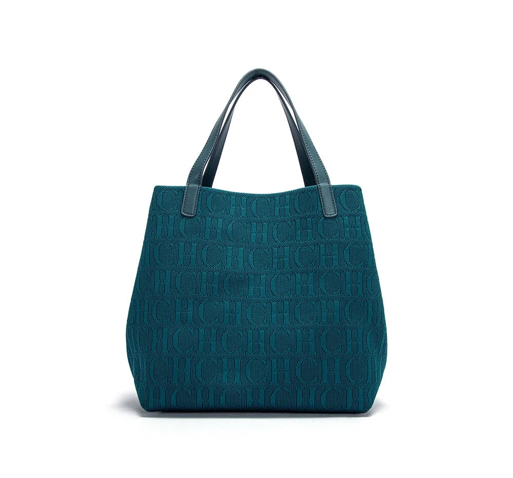 CH High Quality Craft Large Capacity Handbag Ladies Shoulder Bag Fashion Classic New Pure Color Outer Pocket Ladies Handbag