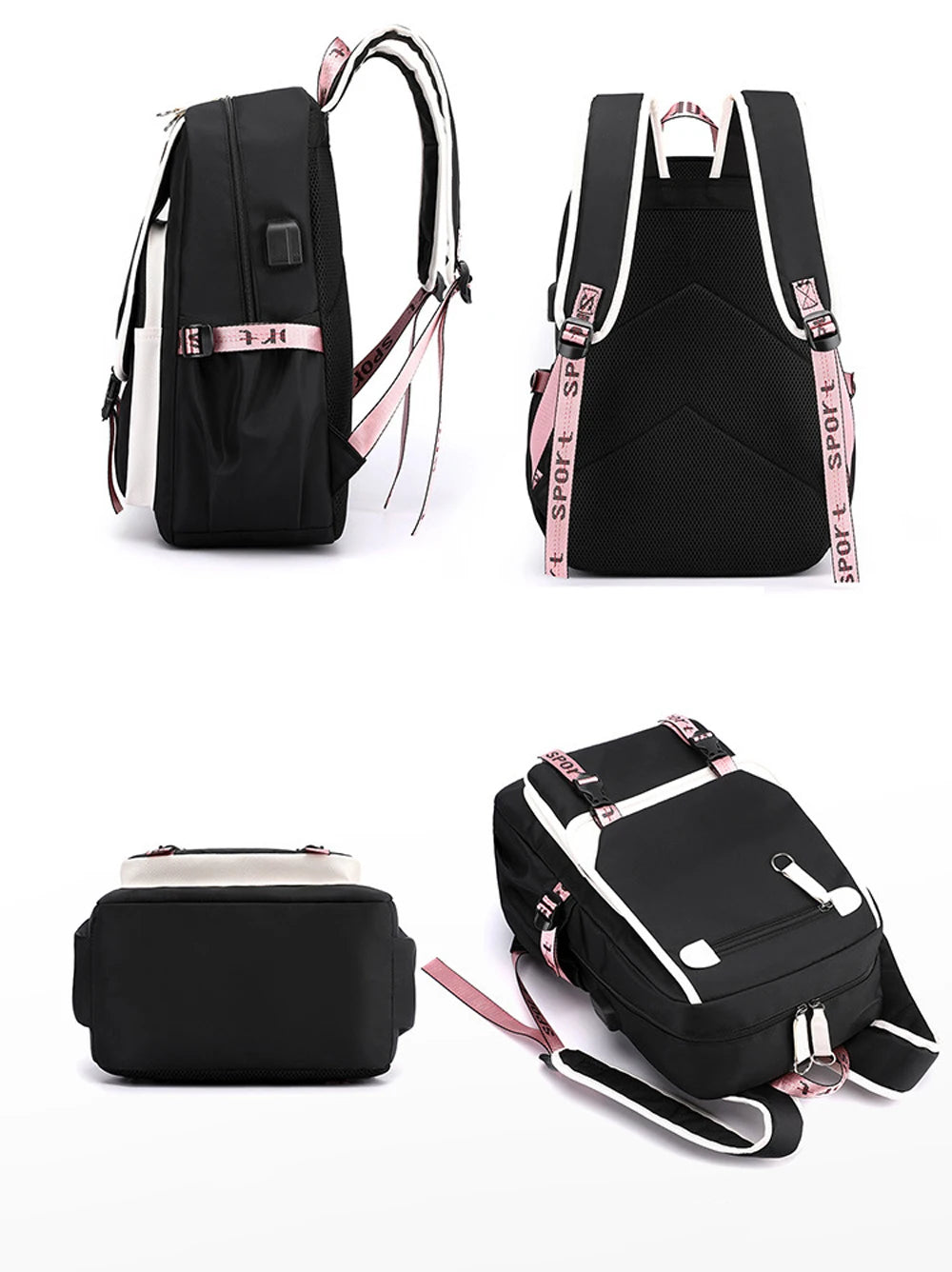 Boba Axolotl Anime School Backpack for Teenage Girls Fashiona Back To School Bookbag Mochila Bookbag with Lunch Bags ,Pencil Bag
