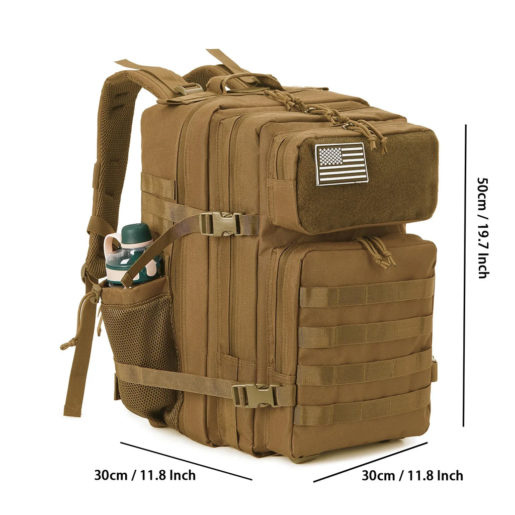 45L Tactical Backpack for Men  Outdoor camping equipment back pack Hiking Survival Rucksack travel backpacks School Bag