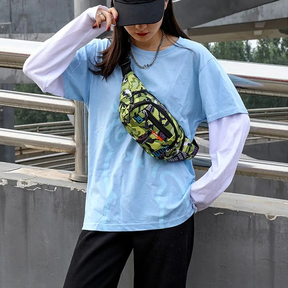 Waterproof Waist Bag Korean-style High-capacity Outdoor Sports Fanny Pouch Canvas Child Banana Bag for Girls Kids Bag
