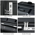 Travel Suitcase Rolling, Carry on Boarding Luggage Cabin Set with Cosmetic Case Spinner Wheels Travel Trolley Case 13 20 Inch
