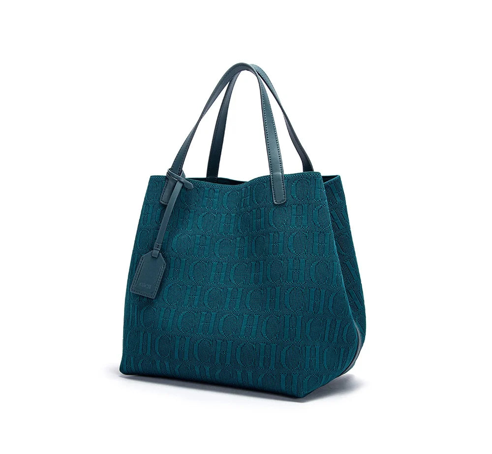 CH High Quality Craft Large Capacity Handbag Ladies Shoulder Bag Fashion Classic New Pure Color Outer Pocket Ladies Handbag
