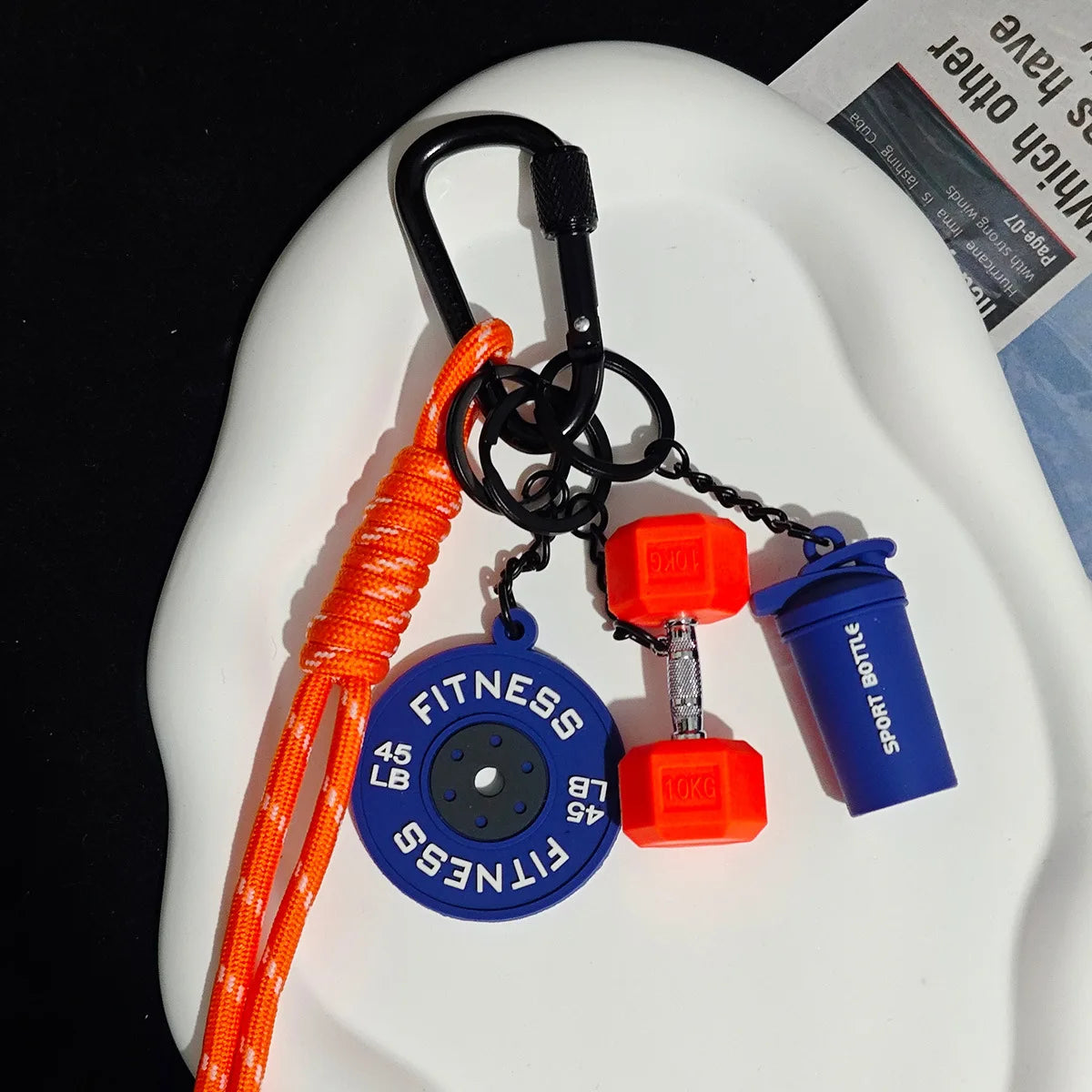 2025 HOT! Fitness Keychain Gym Barbell Key chain Weightlifting Keyring Silicone Weight Plate Gym Gifts Workout Gifts Bag gift