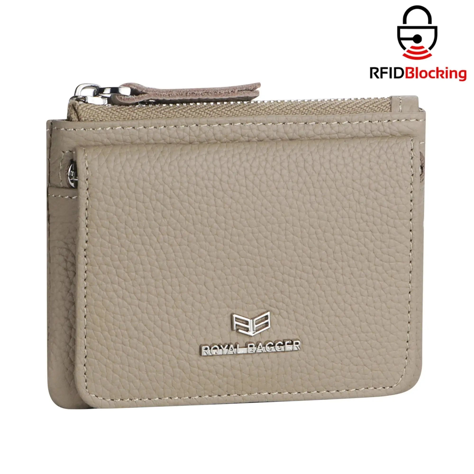 Royal Bagger Genuine Leather Women's Coin Purse Woman card holder wallet RFID Blocking Small Wallet Casual Zipper Change Pouch