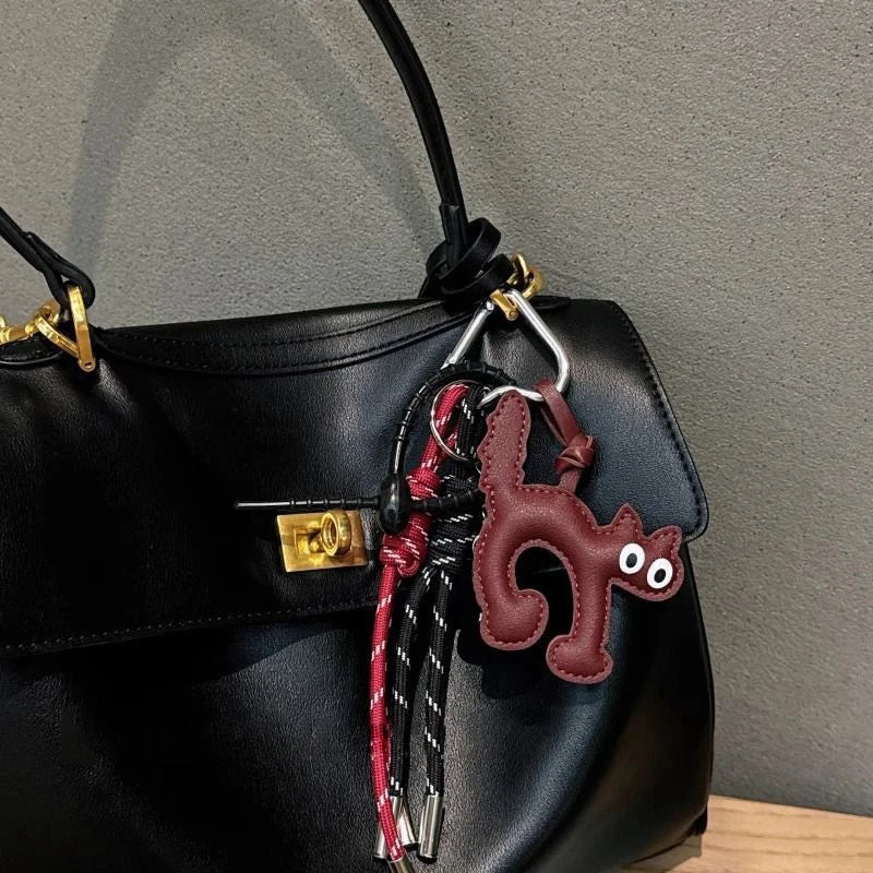 Leather Dachshund Bag Pendant Creative Keychain Lanyard bag Accessory Key Pendant Car Keyring Charm Gift