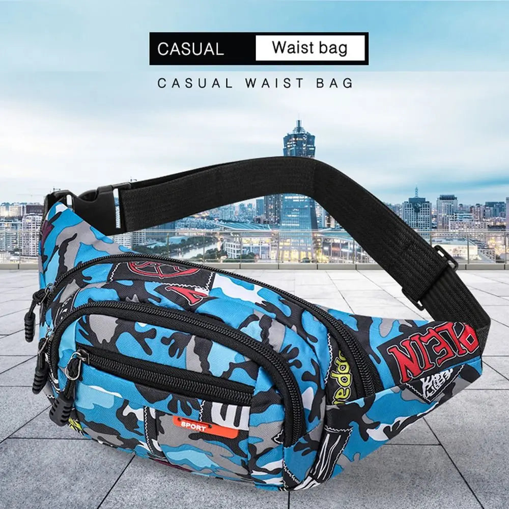 Waterproof Waist Bag Korean-style High-capacity Outdoor Sports Fanny Pouch Canvas Child Banana Bag for Girls Kids Bag