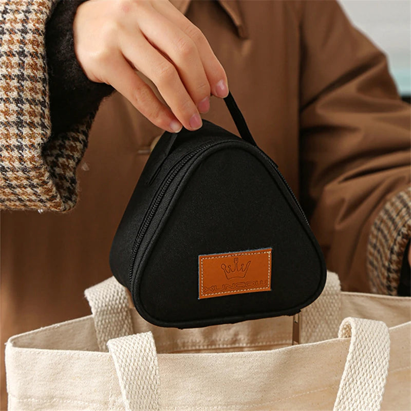 Mini Triangular Insulation Bag Aluminum Foil Thermal Cooler Lunch Tote Student Rice Ball Bag Lunch Box Bento Lunch Carry Bags