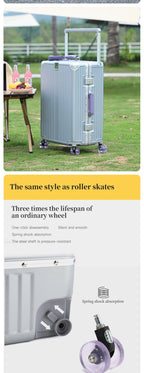 Women's Wide-Tube Telescopic Handle Luggage 2025 New Style 20-inch Carry-On Suitcase