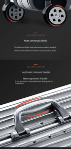 100% Aluminum-Magnesium Alloy Suitcases 20/24/26/29 Inch Lightweight Spinner Luggage TSA Lock Durable Travel Bag