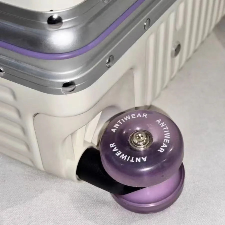 Suitcase Aluminum Frame with Colorful Silent Spinner Wheel TSA Lock Travel Trolley Case 20"Carry-on High-quality Rolling Luggage