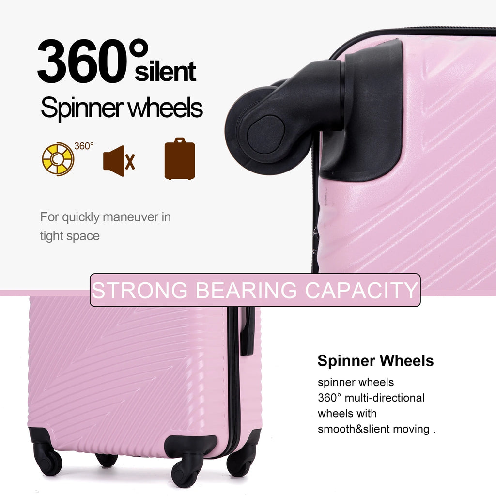 3-Piece Hardshell Lightweight Luggage Set with Spinner Wheels (20/24/28)