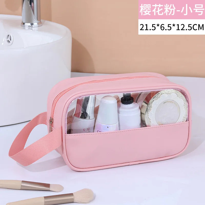 Portable Travel Cosmetic Bag Women Transparent Makeup Bag Large-Capacity Bath Wash Bags Multifunction Waterproof Storage Case