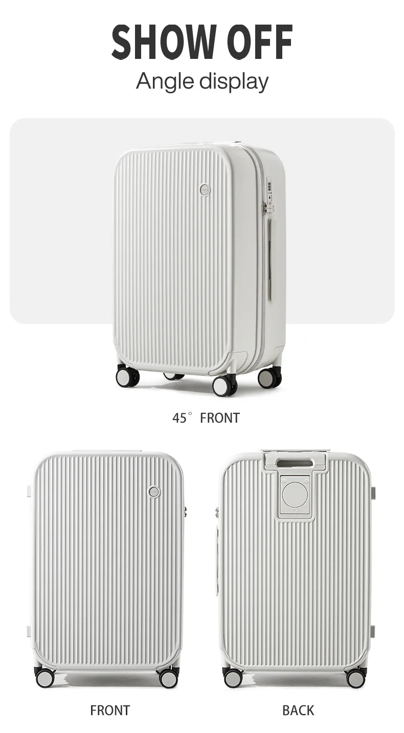Mixi Carry-On Hardshell Luggage with Cup and Phone Holder with Spinner Wheels (20, 24, or 26")