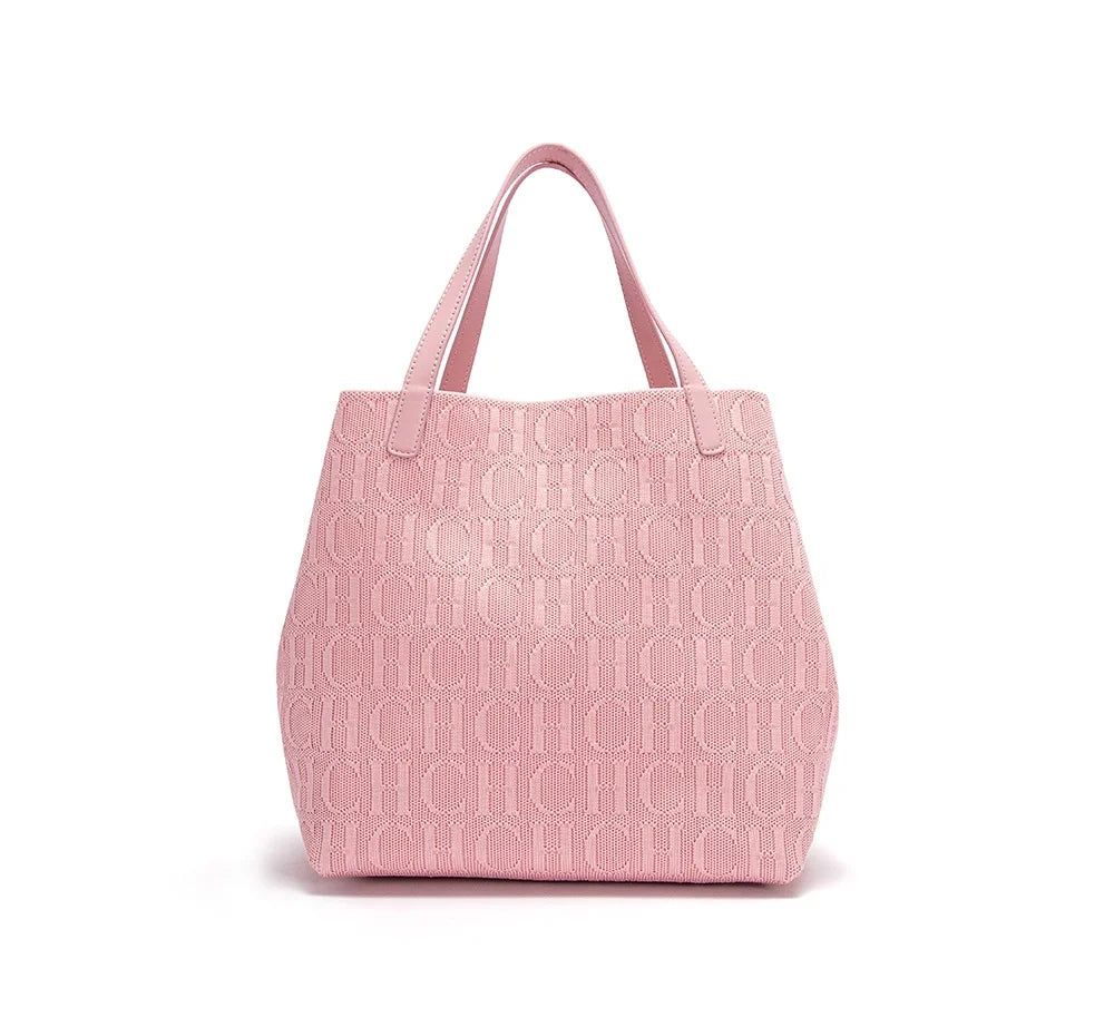 CH High Quality Craft Large Capacity Handbag Ladies Shoulder Bag Fashion Classic New Pure Color Outer Pocket Ladies Handbag