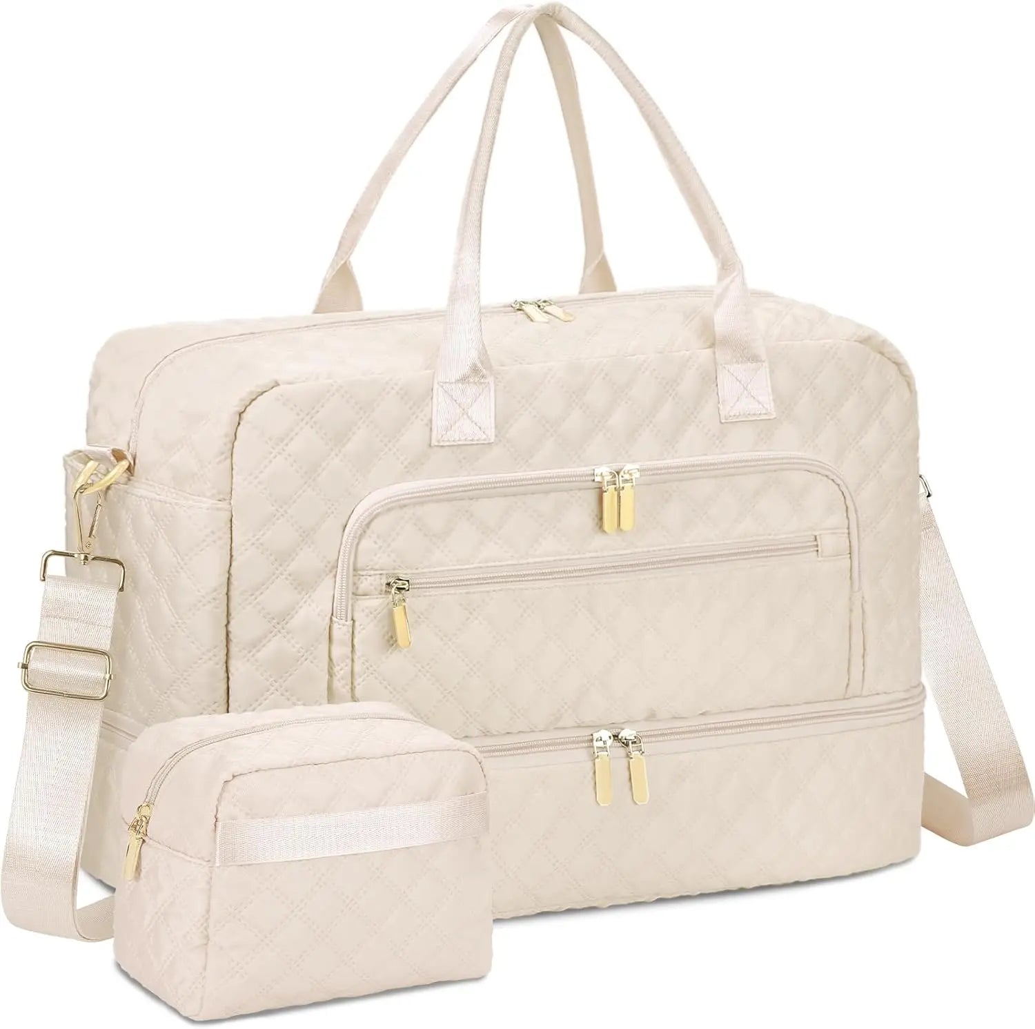 Large Travel Duffle Bag for Women,Carry on Overnight Bag Weekender Bags with Toiletry Bag with Shoe Compartment
