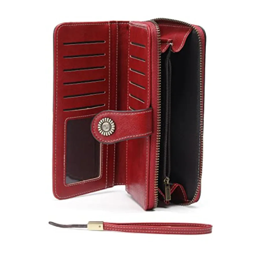 Women's Wristlet Wallet with Coin Pocket (large capacity)