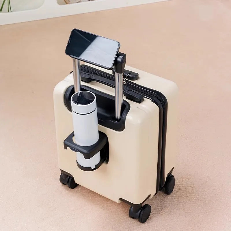 Small Luggage Travel Bag 14 Inches Luggage Travel Luggage with Cup Holder and Hook