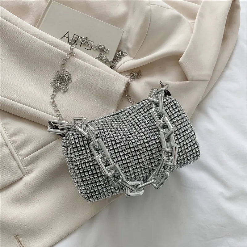 Bucket / Mini Crossbody Bag with Chain