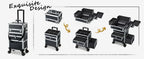 Rolling Makeup Case with Wheels Drawers Large Professional Cosmetology Trolley Case Lockable Travel Cosmetic Storage Train Cases