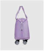 Universal Wheel Expandable Luggage Large Capacity Lightweight Travel Fitness Bag with Dry And Wet Separation Storage
