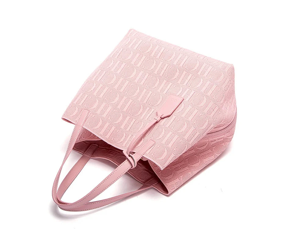 CH High Quality Craft Large Capacity Handbag Ladies Shoulder Bag Fashion Classic New Pure Color Outer Pocket Ladies Handbag