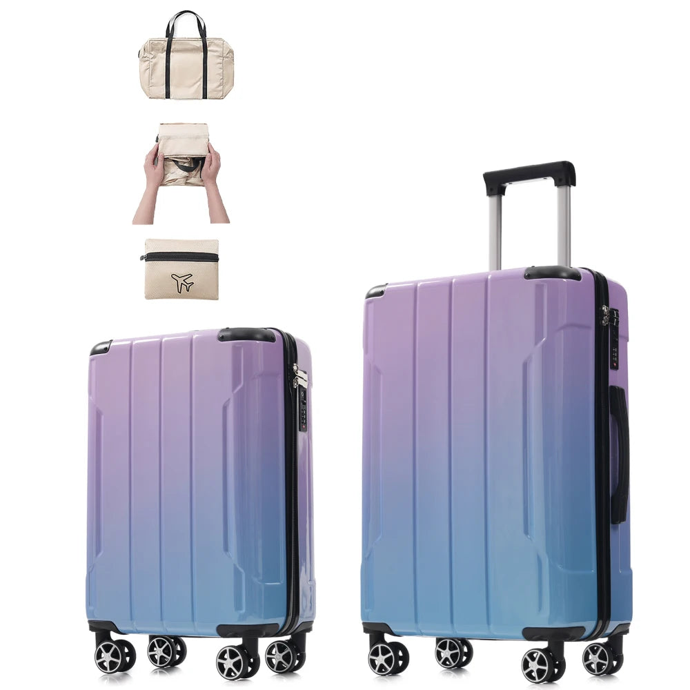 Luggage Sets 2 Piece Suitcase Set with Spinner Wheels, Built-in TSA Lock, Foldable Duffel Bag for Travel Men & Women