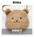 Soft Plush Bear Rabbit Cartoon Children Coin Purse Cute Animal Zipper Kid Shoulder Bag Girl Messenger Bag Mini Handbag Purse