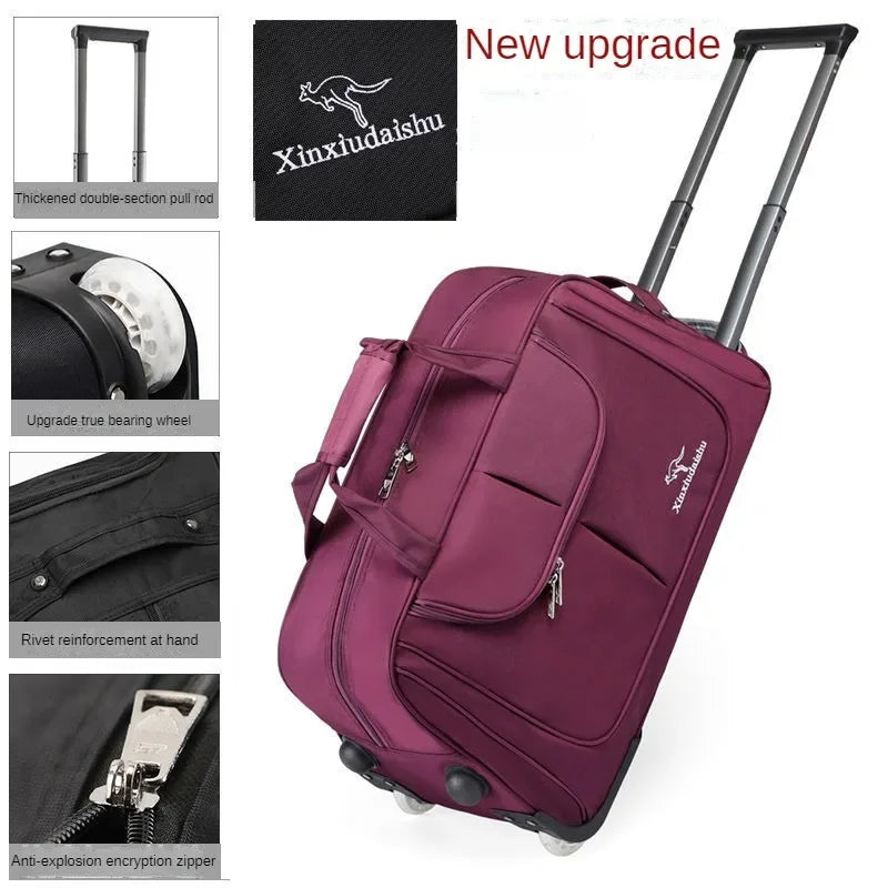 Large Capacity Trolley Bag Men's and Women's Hand Travel Bags Waterproof,lightweight,foldable Duffel Bag Multifunctional Storage
