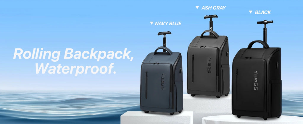 RUCYEN Rolling Backpack 15.6in Laptop Water Backpack