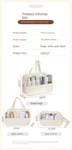 Portable Travel Cosmetic Bag Women Transparent Makeup Bag Large-Capacity Bath Wash Bags Multifunction Waterproof Storage Case