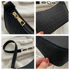 Women's Embossed Felt Handbag with Portable Chain