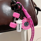 Hand-Woven Fitness Keychain Mini Dumbbell Anti-Lost Gym Lover Key chain DIY Trinket Nylon Rope Pendant Fitness Enthusiast