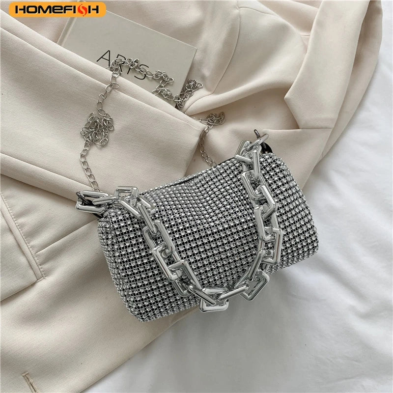 Bucket / Mini Crossbody Bag with Chain