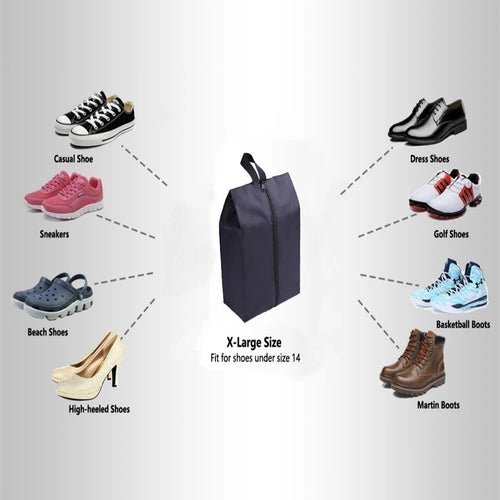 2 or 4 Pack: Portable Nylon Waterproof Shoe Storage Bags with Zipper Closure