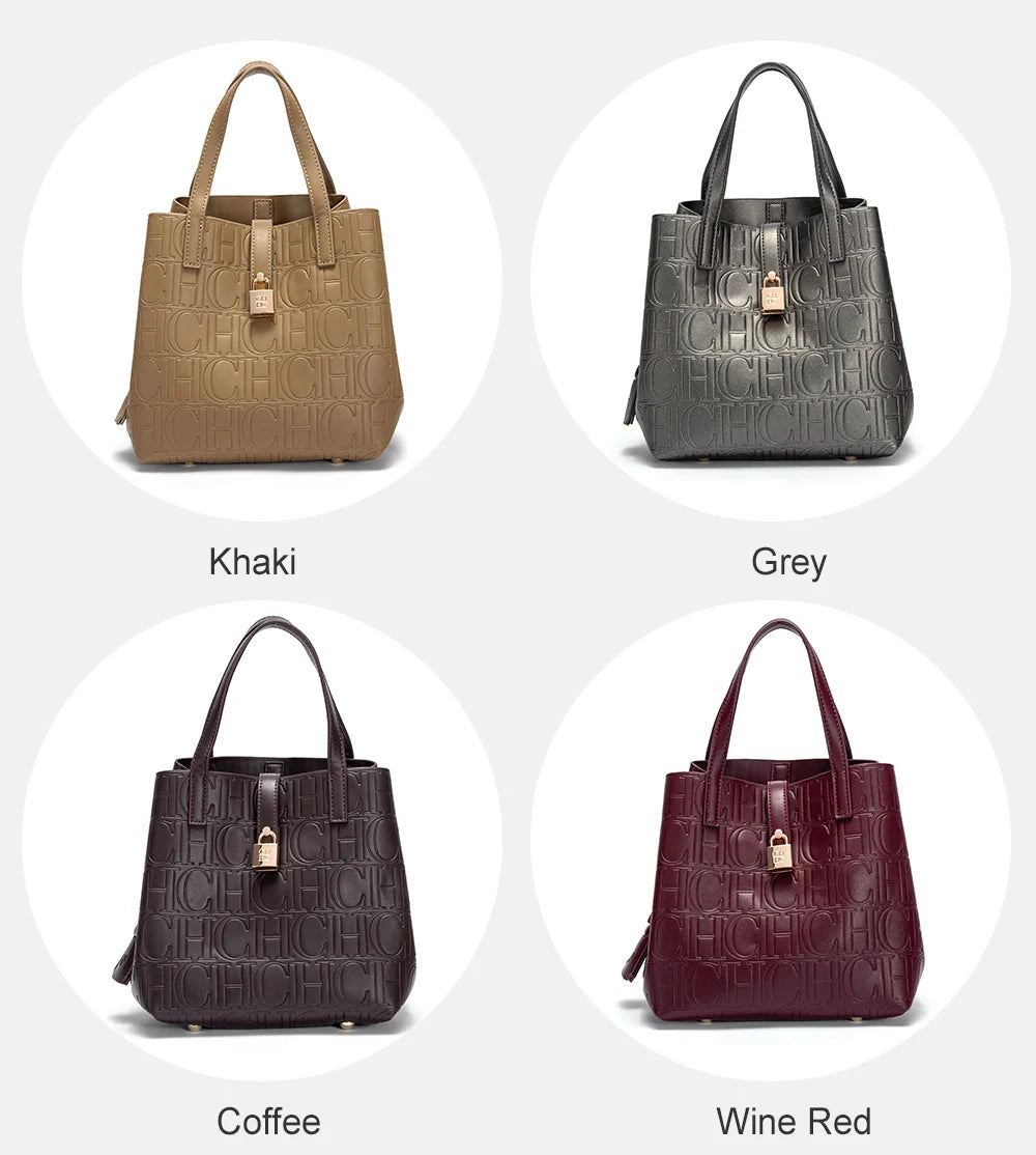 Classic Simple Solid Color Women's New 2024 Large Capacity Handbag Letter Element Women's Handbag