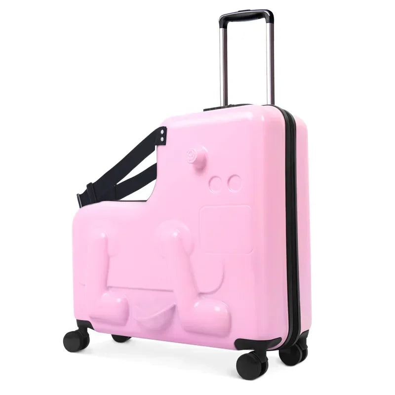 Travel kids luggage cartoon Riding trolley case children's riding suitcase can sit and ride rolling luggage gift travel bags