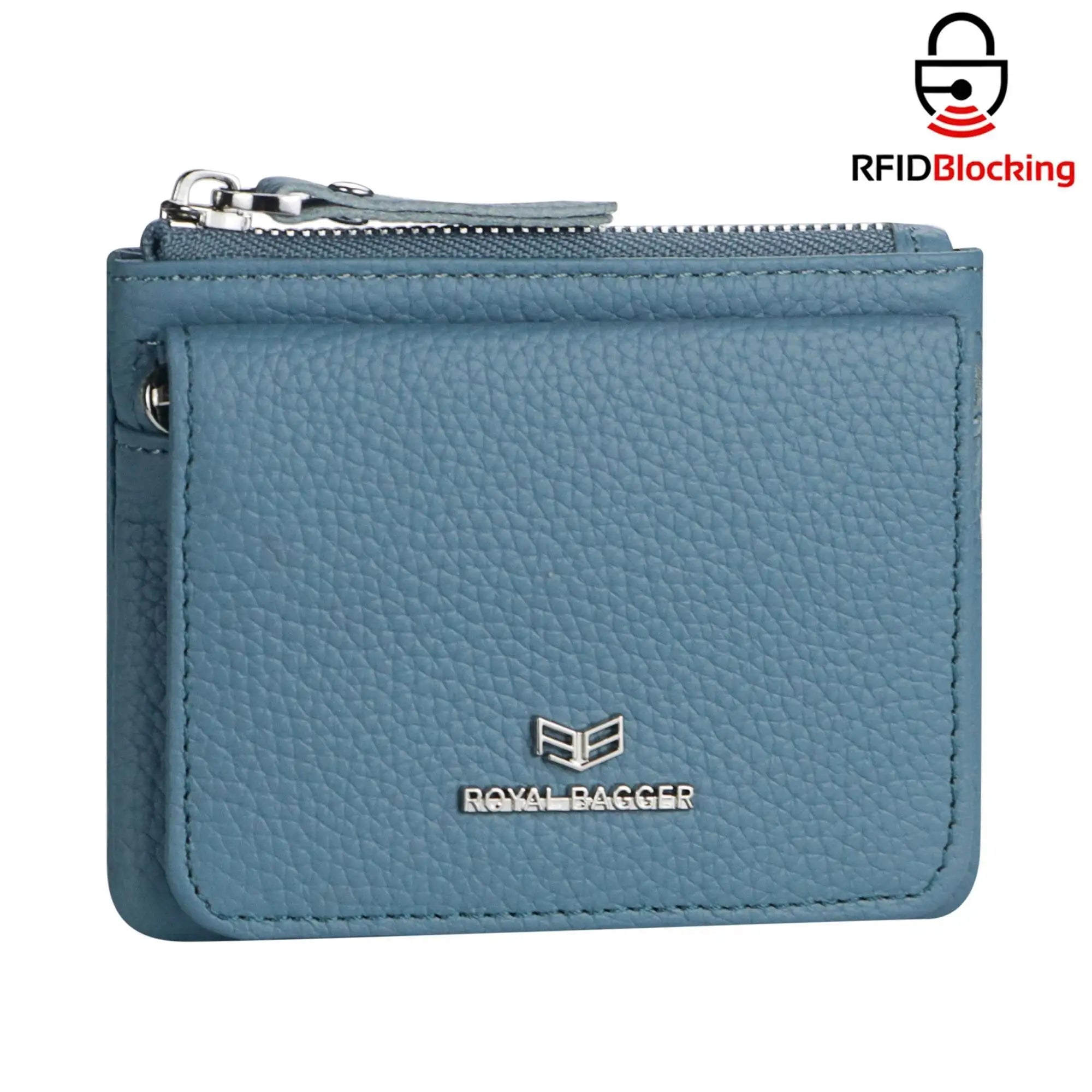 Royal Bagger Genuine Leather Women's Coin Purse Woman card holder wallet RFID Blocking Small Wallet Casual Zipper Change Pouch