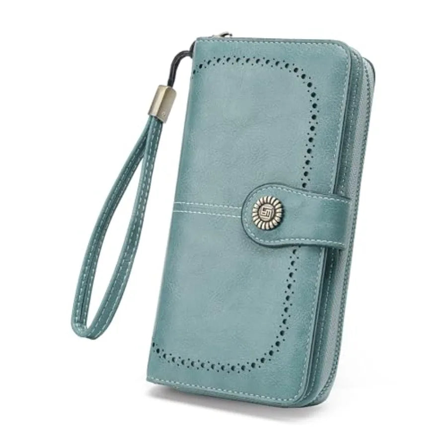 Women's Wristlet Wallet with Coin Pocket (large capacity)