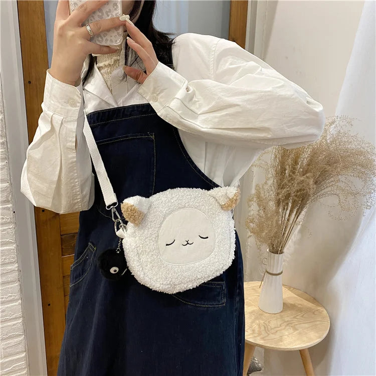 Japanese Style Kawaii Bag Women Cartoon Plush Shoulder Bag for Women New Crossbody Bag Small Phone Purse Bolsa Feminina