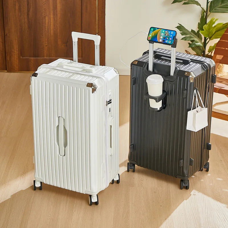 Luggage 20 inch |Cup Holder/Waterproof multifunctional Suitcase Hand Carry Large Capacity Universal Wheel Simple Suitcase