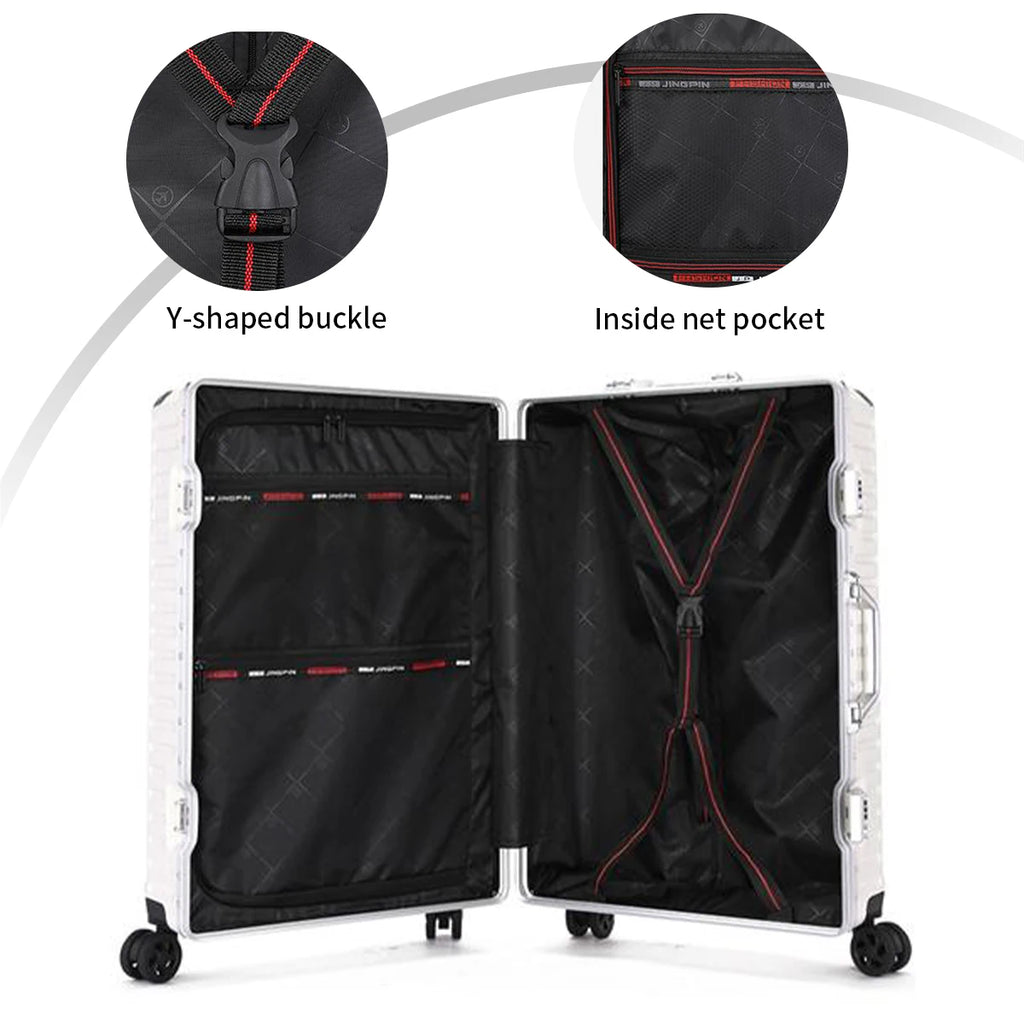 Trolley Luggage 20 24 26 28" Aluminum Frame Rolling Luggage Case USB Travel Suitcase on Wheels Combination Lock Carry on Luggage