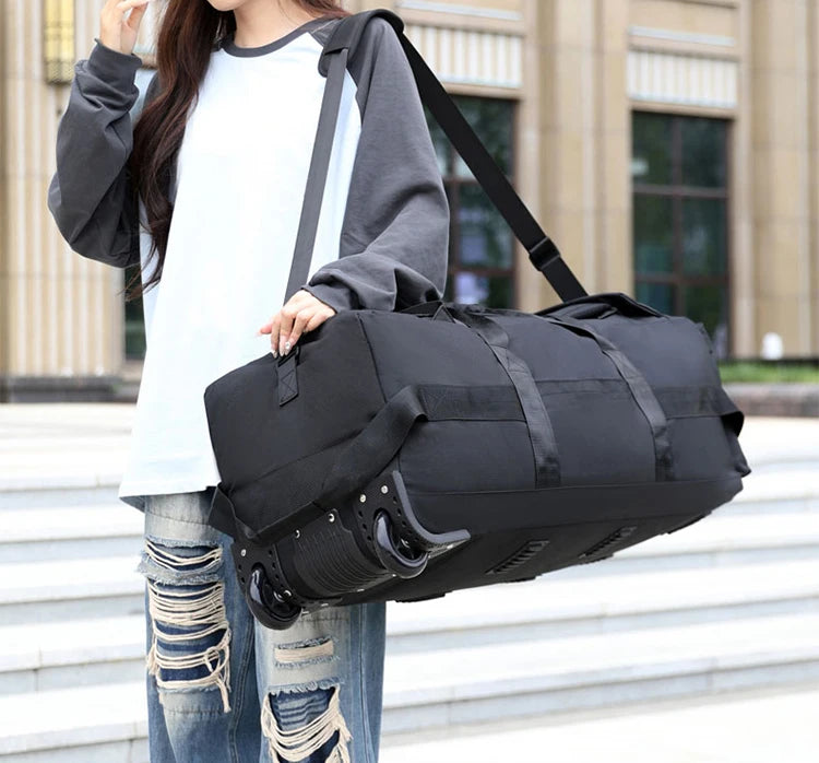 Travel Bag, Large Capacity Handbag, Portable Outdoor Carry-On Luggage, Wheeled Travel Bag, Convenient and Practical Unisex Travel Bag