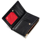 Retro Classic Style Solid Color Women's Long Wallet with Letter Print Portable Women's Clutch Bag Fashionable and Simple