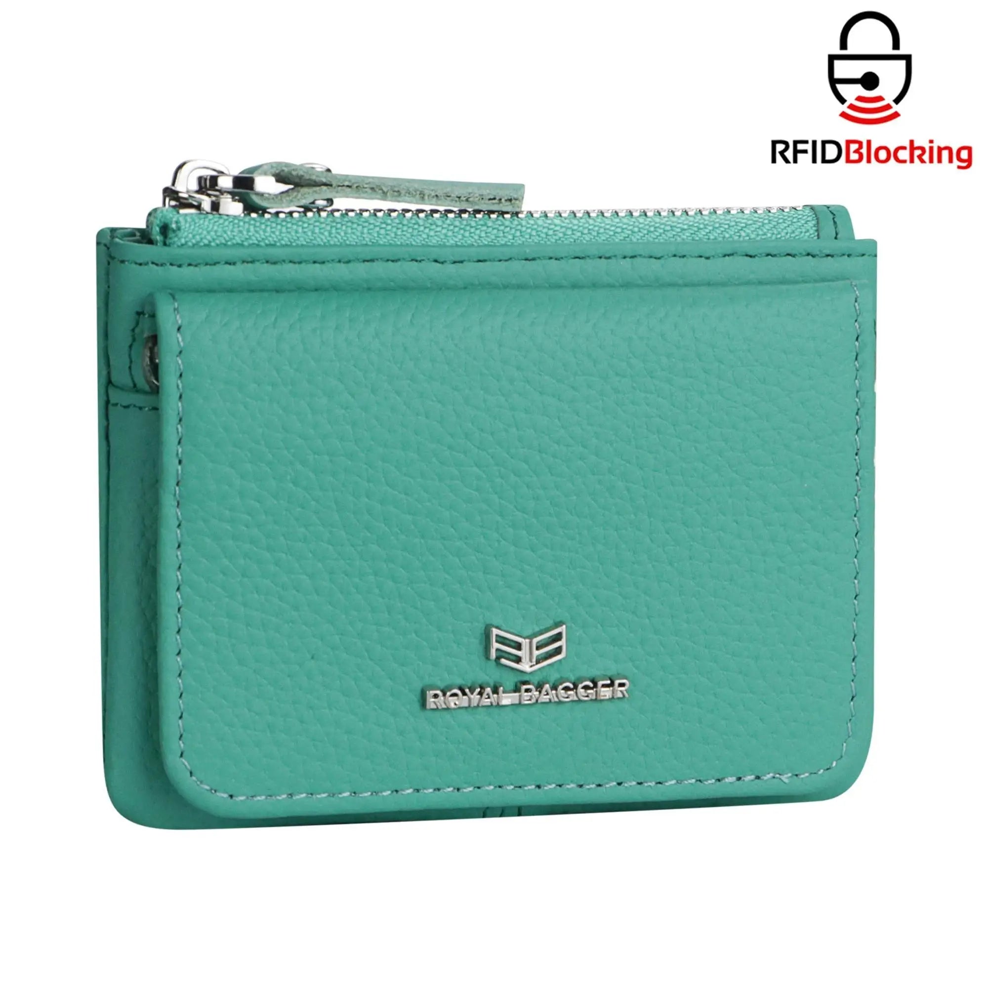 Royal Bagger Genuine Leather Women's Coin Purse Woman card holder wallet RFID Blocking Small Wallet Casual Zipper Change Pouch