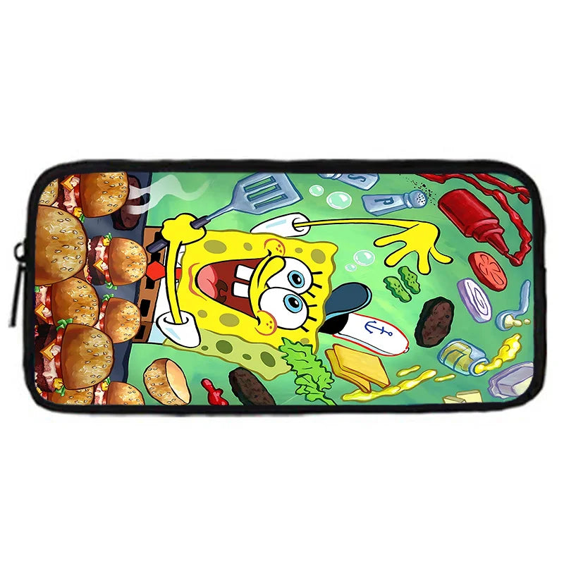 Cute Potdemiel Child School Backpack with Lunch Bags ,Pencil Bags ,School Bags for Boys Girls S-Sponge-BobS Best Gift