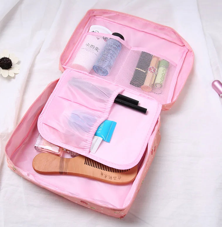 Women's Waterproof Makeup & Toiletries Travel Bag | Portable Cosmetic Organizer, Hanging Shower Pouch